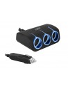 Adapter CAR FIRE LED 3 gniazda + kabel, 120W, czarny.