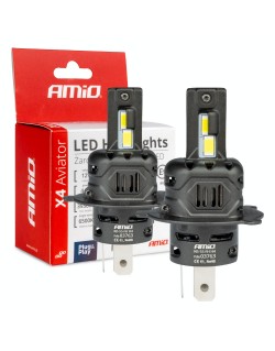 Żarówki samochodowe LED seria X4 Aviator H4 6500K Canbus AMIO-03763