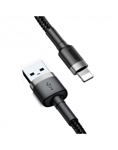 Baseus kabel Cafule USB - Lightning 1,0 m 2,4A szaro-czarny