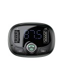 Baseus transmiter FM T Shaped S-09 Bluetooth MP3 ładowarka samochodowa czarna