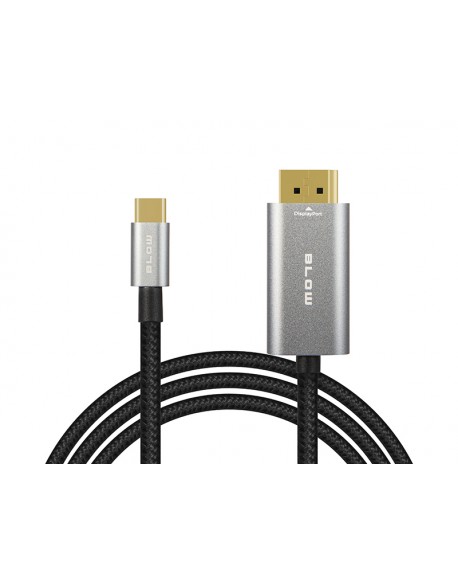 Przyłącze DISPLAY PORT - USB-C 2m plecionka