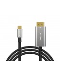 Przyłącze DISPLAY PORT - USB-C 2m plecionka