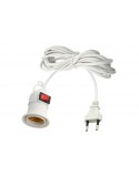 Adapter gniazda żarówki E27 - wtyk 230V z wyłącznikiem z przewodem 2,4m.