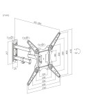 Uchwyt do ściany Kruger&Matz do LED TV 23-55 cali czarny (regulacja w pionie i w poziomie)