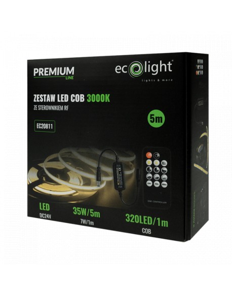 ZESTAW LED 320 COB 24V IP20 3000K /5m/