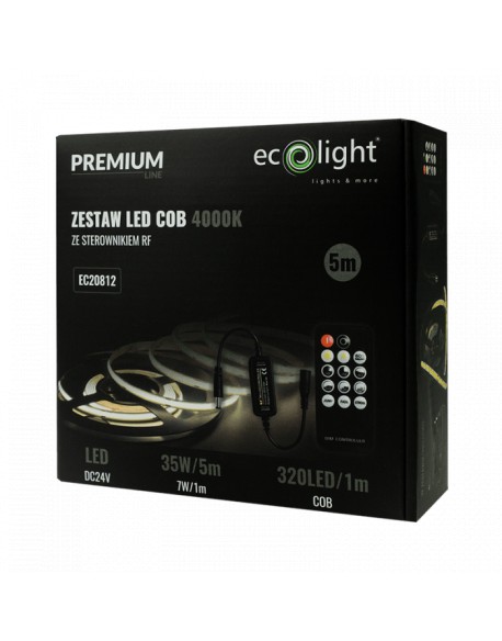 ZESTAW LED 320 COB 24V IP20 4000K /5m/