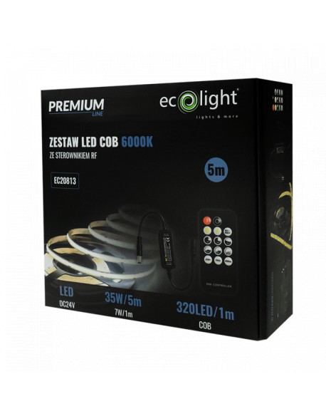 ZESTAW LED 320 COB 24V IP20 6000K /5m/