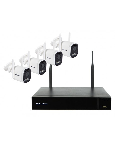 ZESTAW KAMER WIFI 5MPx MONITORING DOMU FIRMY IP66 BLOW z dyskiem 1TB