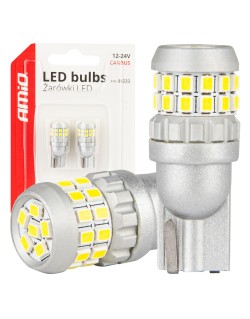 Żarówki LED CANBUS T10 W5W 30SMD 2016 White 12V 24V AMIO-04233