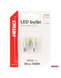 Żarówki LED CANBUS T10 W5W 30SMD 2016 White 12V 24V AMIO-04233