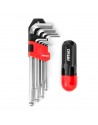 Klucze imbusowe HEX z kulką długie imbusy zestaw CRV 9 szt. AMIO-04302