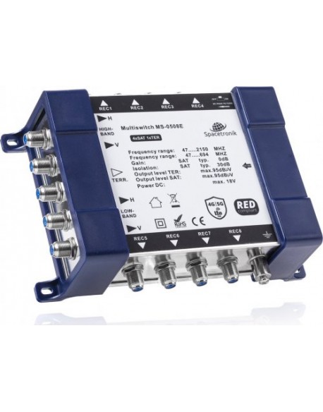Multiswitch 5/8 końcowy Spacetronik E-Series MS-0508E z zasilaczem