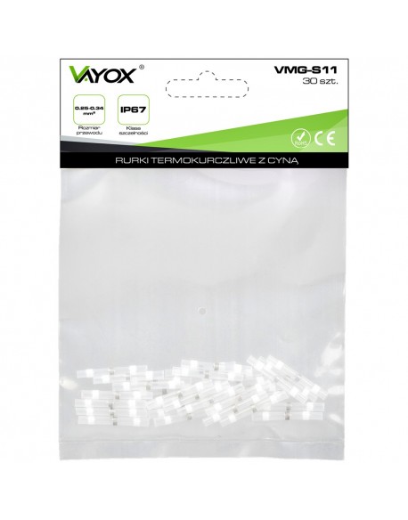Rurki termokurczliwe z cyną i klejem 0.25-0.34mm 30 szt. VMG-S11 Vayox