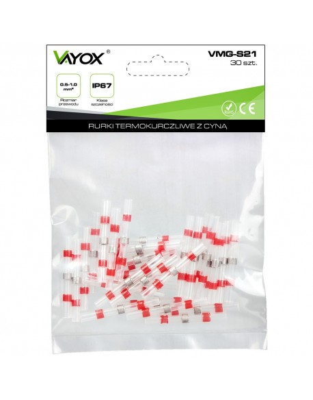 Rurki termokurczliwe z cyną i klejem 0.5-1.0mm 30 szt. VMG-S21 Vayox