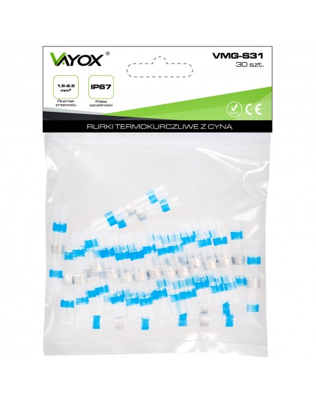 Rurki termokurczliwe z cyną i klejem 1.5-2.5mm 30 szt. VMG-S31 Vayox