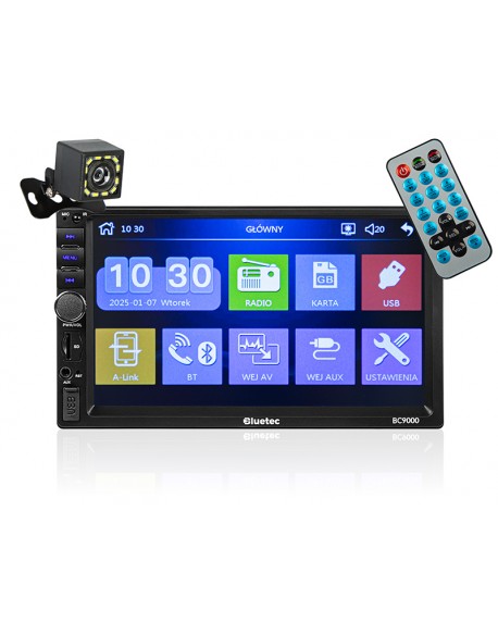 Radio BLUETEC BC9000 2DIN 7" + kamera cofania