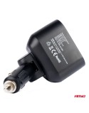 Rozdzielacz rozgałęźnik gniazda zapalniczki 2x USB 1x USB-C 12V 24V + woltomierz
