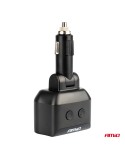 Rozdzielacz rozgałęźnik gniazda zapalniczki 2x USB 1x USB-C 12V 24V + woltomierz
