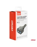 Rozdzielacz rozgałęźnik gniazda zapalniczki 2x USB 1x USB-C 12V 24V + woltomierz