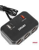 Rozdzielacz gniazda zapalniczki z ładowarką 1x USB-A 1x USB-C QC4.0 12V 24V 120W 80cm