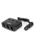 Rozdzielacz gniazda zapalniczki z ładowarką 2x USB-A ON/OFF LED 12V 24V 100W 70cm