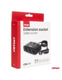 Rozdzielacz gniazda zapalniczki z ładowarką 2x USB-A ON/OFF LED 12V 24V 100W 70cm