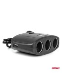 Rozdzielacz gniazda zapalniczki z ładowarką 2x USB-A ON/OFF 12V 24V 100W 70cm