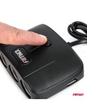 Rozdzielacz gniazda zapalniczki z ładowarką 2x USB-A ON/OFF 12V 24V 100W 70cm
