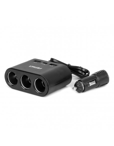 Rozdzielacz gniazda zapalniczki z ładowarką 2x USB-A 1x USB-C 12V 24V 120W 70cm