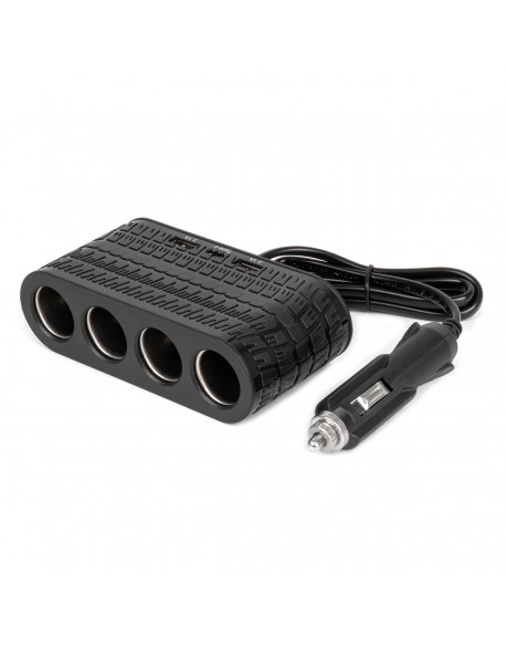 Rozdzielacz gniazda zapalniczki z ładowarką 2x USB-A 1x USB-C 12V 24V 120W 80cm