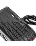 Rozdzielacz gniazda zapalniczki z ładowarką 2x USB-A 1x USB-C 12V 24V 120W 80cm