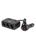 Rozdzielacz gniazda zapalniczki z ładowarką 2x USB-A 1x USB-C QC4.0 12V 24V 120W 80cm