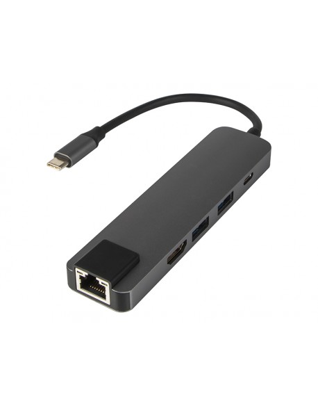 Karta sieciowa USB-C HUB RJ45 + HDMI K-03"