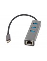 Karta sieciowa USB-C RJ45+3xUSB kabel K-06