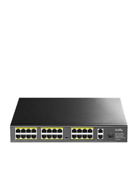 Switch 24x PoE 2x Uplink 300W do kamer IP 250m VLAN SFP FS1026PS1