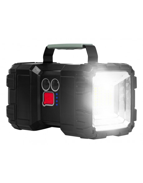 Latarka LED akumulatorowa szperacz dwustronna z funkcją powerbank