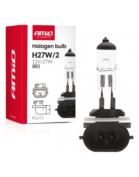 Żarówka halogenowa H27W/2 881 PGJ13 12V 27W AMIO-04413