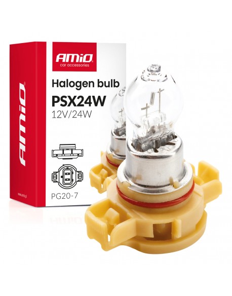 Żarówka halogenowa PSX24W PG20-7 12V 24W AMIO-04411