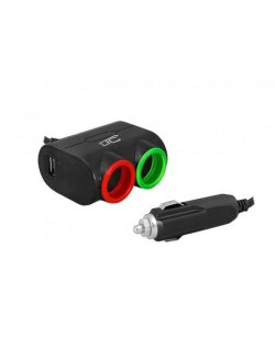 LTC Adapter CAR FIRE 2gn/USB 1,2A/120W, 12-24V, czarny.