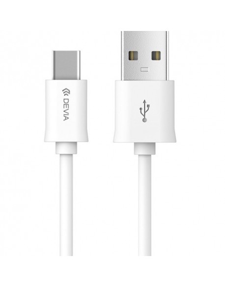 Kabel DEVIA USB Typ C biały 1m
