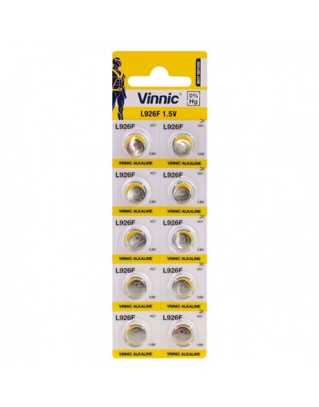 Bateria alkaliczna mini Vinnic G7 / AG7 / L926 / SR926 / SR57 / 399 / 543 / 35 / RW413 producent: Vinnic EAN: 4898338000672