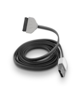 Kabel Forever do iPhone 30-PIN silikonowy płaski czarny