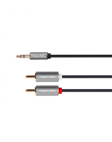 Kabel jack 3.5 wtyk stereo - 2RCA 1.8m Kruger&Matz Basic