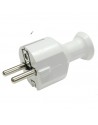Wtyczka prosta z uziemieniem unischuko biała WT-30