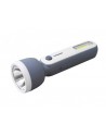 Latarka ręczna 1-LED 3W+COB 1W z akumulatorem 1200mAh, szara, kabel micro USB, ładowanie 4godz. w pozycji wyłączenia.