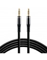 Kabel przewód silikonowy audio AUX wtyk - wtyk jack 3.5 mm stereo 150cm everActive CBS-1.5JB czarny