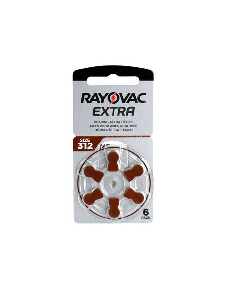 6 x baterie do aparatów słuchowych Rayovac Extra Advanced 312