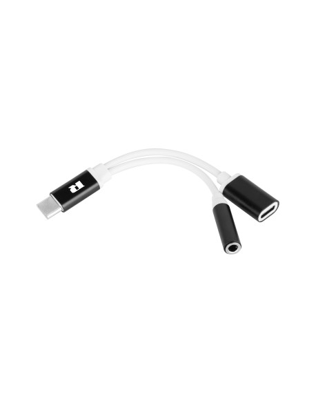 Adapter USB typu C - gniazdo Jack 3.5 + gniazdo USB typu C stereo 15 cm REBEL