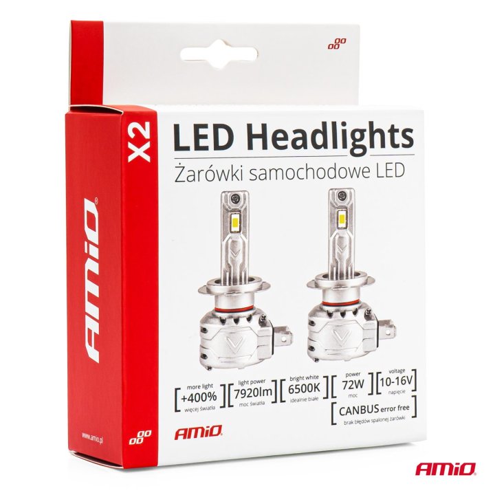 Żarówki samochodowe LED X2 Series AMiO H7