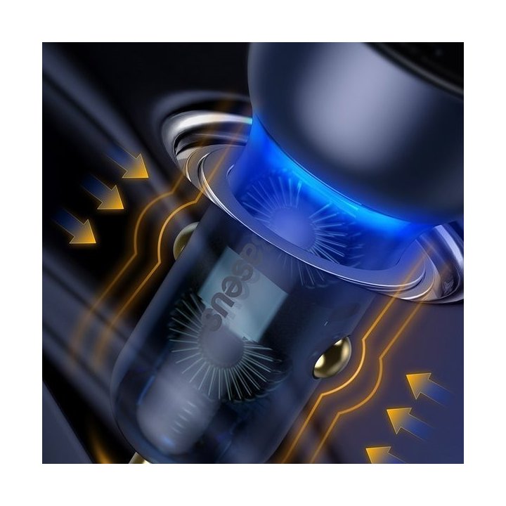 Baseus CCKX-C0G 65W szybka ładowarka samochodowa z gniazdem USB QC3.0 oraz USB-C PD 3.0 PPS